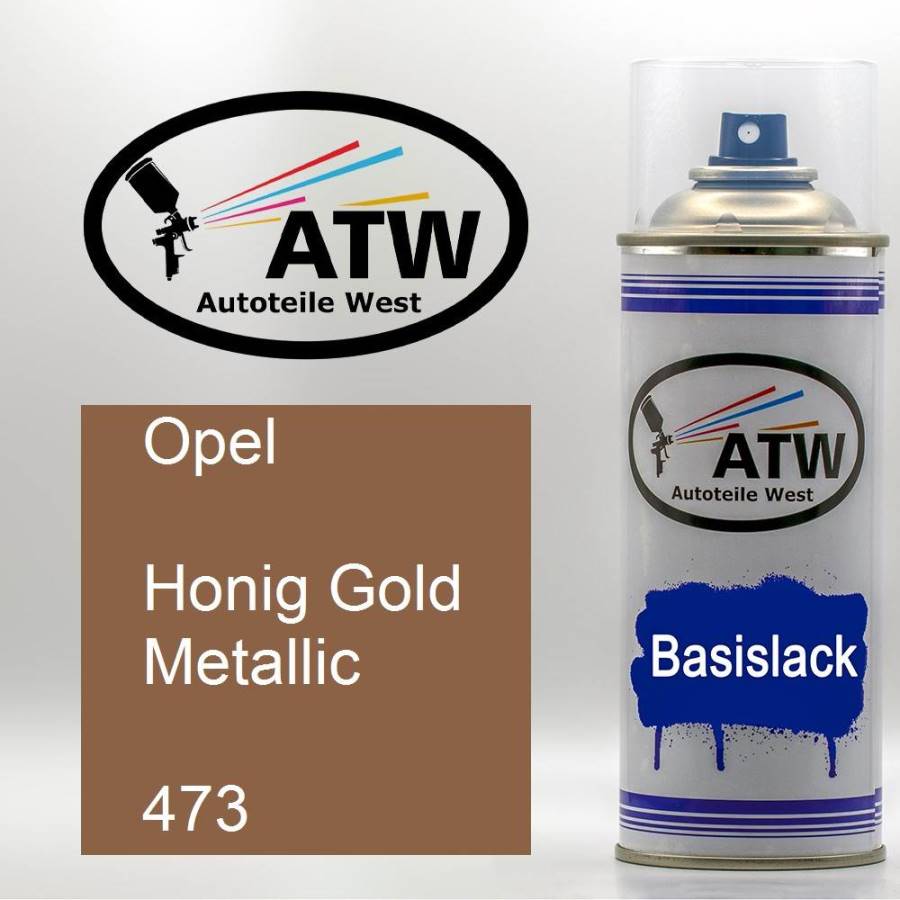 Opel, Honig Gold Metallic, 473: 400ml Sprühdose, von ATW Autoteile West.